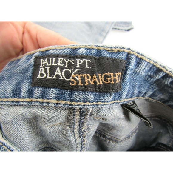 Baileys Pt Black Mens Straight Blue Jeans Distressed Size 30x30 - Picture 4 of 9